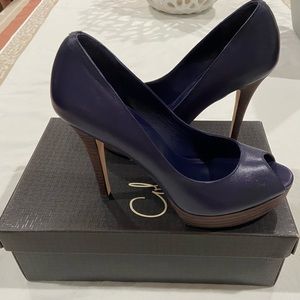 Cole Haan Mariela Air Pump Prussian Blue Peep Toe